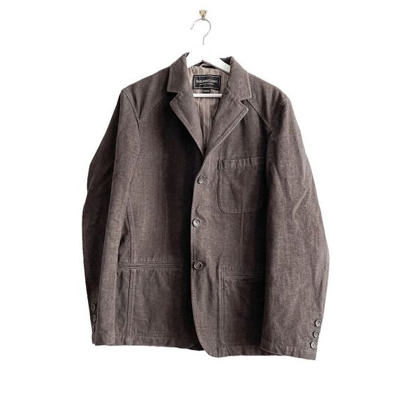 Marlboro Classics Men's Notch Lapel Blazer Jacket Brown Size 50 EUR Velvet-Look - Picture 1 of 8